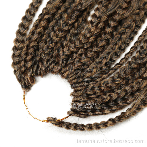 Bohemian Omber Synthetic Braiding Hair Extensions Goddess Box Braids Crochet Hair With Curly End